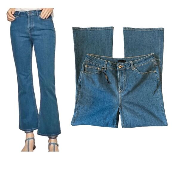 Massimo Dutti High Rise Baby Boot Crop Jeans Size 6 NWOT - Picture 1 of 16